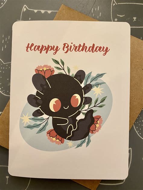 Buy Happy Birthday Axolotl Card Online in India - Etsy