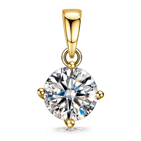 HighSpark Silver Solitaire Pendant| 92.5 Sterling Silver & Diamond Like ...