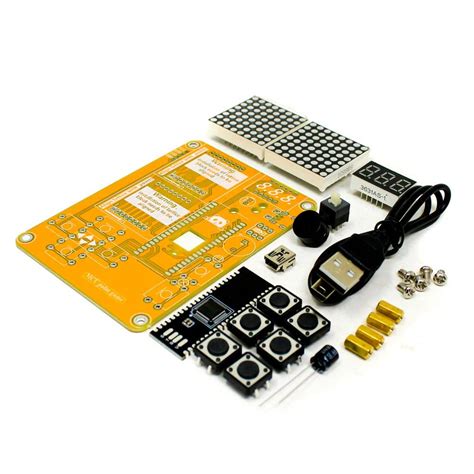 Buy Orange -Electronic DIY Kit MCU Computer Game Machine DIY Snake ...