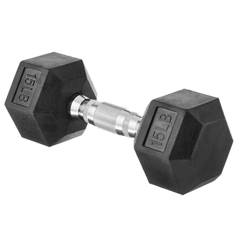 Amazon Basics Rubber Encased Exercise & Fitness Hex Dumbbell, Single ...
