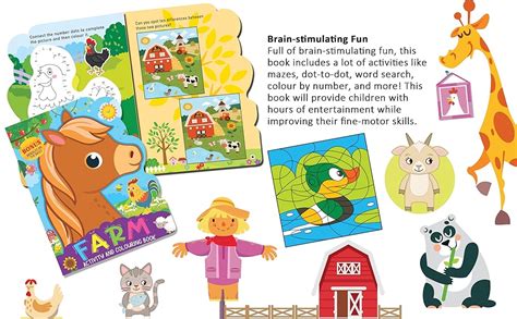 Farm Activity and Colouring Book for Kids Age 3–8 Years | Die-Cut ...
