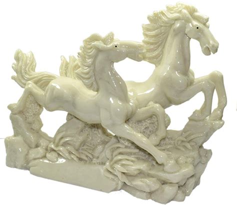 Petrichor Victory Galloping Horses Figurine – White Running Horses ...