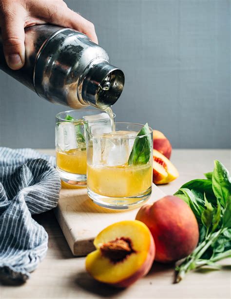 Peach Bourbon Smash Cocktails- Brooklyn Supper