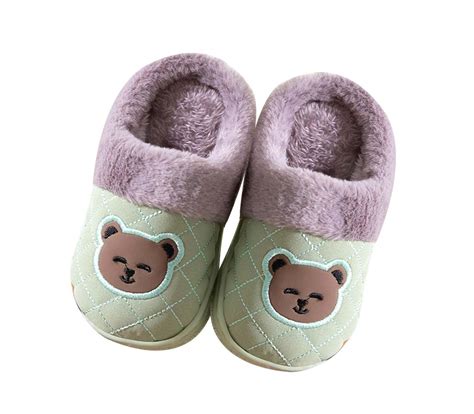 Soft Warm Indoor Winter Slipper/Fluffy Slipper/Fur Flip-Flops for Boys ...