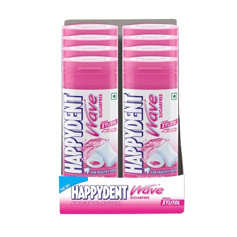 Happydent Wave, Xylitol Sugarfree Fruity Flavour, Bubble Gum Bottle ...