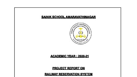 Railway Reservation System Project Report - CS XII (083) - Studocu