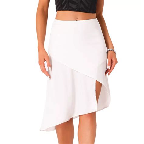 Ruffle Wrap Skirt for Women's High Waist Asymmetric A-Line Flowy ...