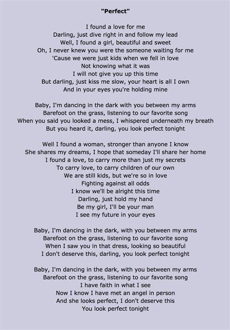 Perfect by Ed Sheehan | Love songs lyrics, Song lyrics ed sheeran ...