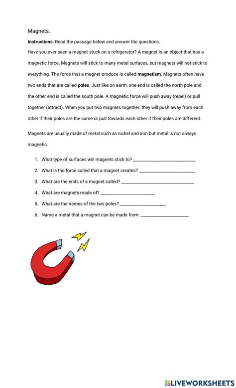 Image result for Printable Magnet Worksheet