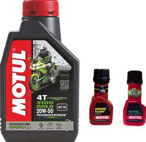 MOTUL 3100 4T GOLD 20W-50(1.2liter)+Engine flush(50ml)+Petrol system ...