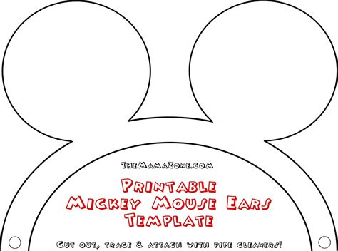 Free Printable Mickey Mouse Ears Template