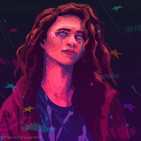 Some fan art of Zendaya in Euphoria! I had to change her expression quite a bit so if it looks ...