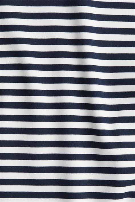 Cotton T-shirt - Navy blue/Striped - Ladies | H&M IN