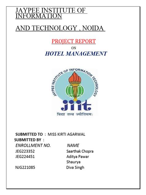Image result for Hotel Management Project File