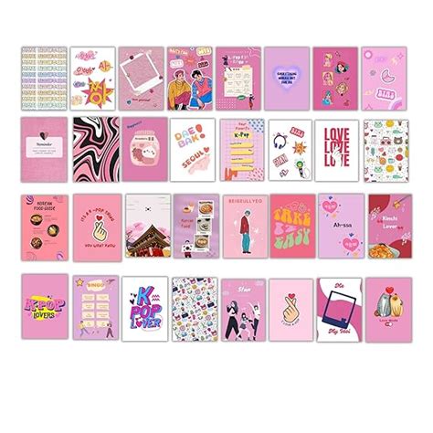 EKDALI Aesthetic Kpop Stickers in Poster Format for Kids Room - 32 ...