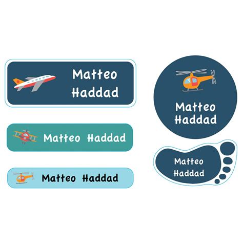 Buy Essmak Planes Personalized School Labels For Kids | Customized ...