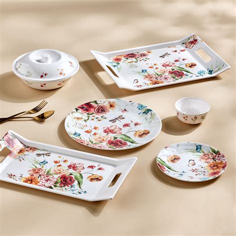 Buy Meadows Theme Melamine Printed Dinner Plate - 27cm from Home Centre ...