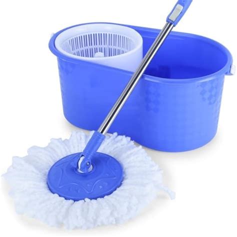 Gala Aqua Spin Mop with 4 Wheels & Big Bucket with 2 Microfiber Refills ...