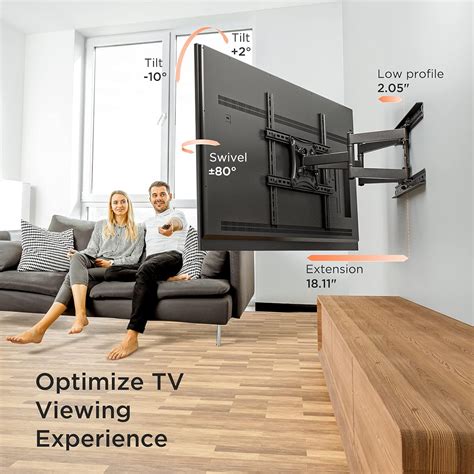 Buy Full Motion TV Wall Mount Bracket PIMFK13 Low Profile for 17-55 ...