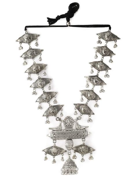 Shop Rubans Oxidised Silver Plated Necklace Online at Rubans