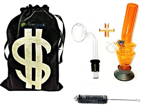 Buy Newzenx® Acrylic Oil Meth Crystal Honey Bong Double Bowl Conical ...