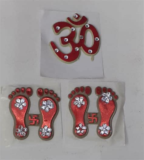 Buy Onlinesalescantt Om Charan paduka Sticker Plastic luxmi ji ke ...