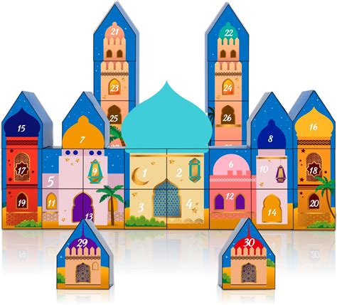 Amazon.com: Ramadan Advent Calendar Decorations 30 Days DIY Eid Mubarak ...