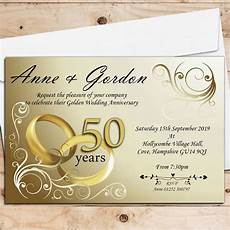 50th Anniversary Wedding Invitations by 50 Personalised Golden 50th Wedding Anniversary 50th Anniversary Wedding Invitations