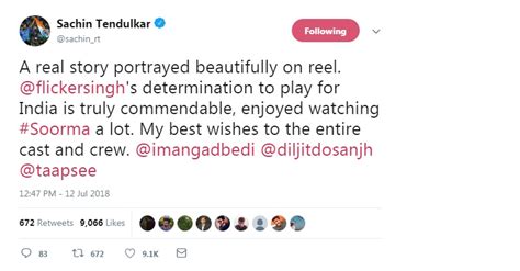 Soorma Twitter review: Sachin Tendulkar, Taran Adarsh and others praise ...