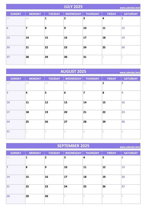Free Printable 3 Month Calendar 2025 | Printable Calendars