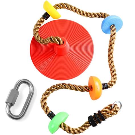REZNOR Platforms Disc Tree Swing Seat and Climbing Knot Rope with ...