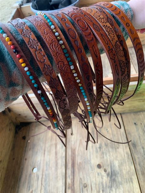 Western Floral Hat Band, Custom Leather Hat Band, Leather Cowboy Hat ...