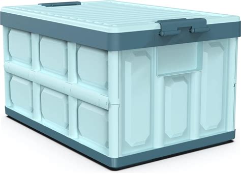 Buy Collapsible Storage Bins with Lids, 30 L Folding Plastic Lidded ...