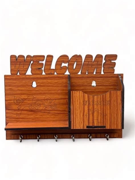 Buy Wooden Twist Stylish Key Holder with 6 Hooks ( Brown ) Online at ...