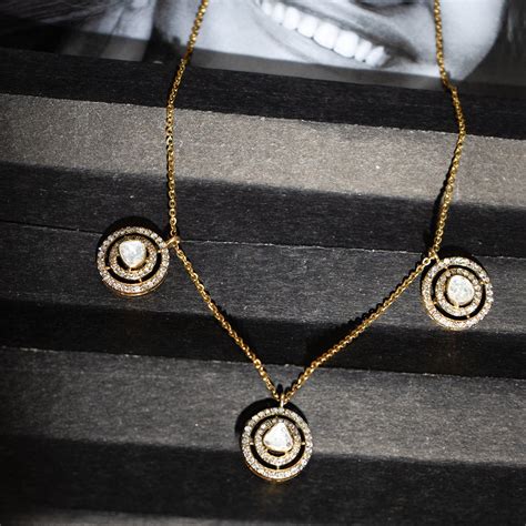 Trio Minimal Diamond Polki Necklace | Buy Online in 14K Gold – Polki ...