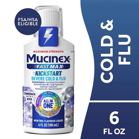 Mucinex Fast-Max Kickstart Severe Cold and Flu Medicine, OTC Cough ...