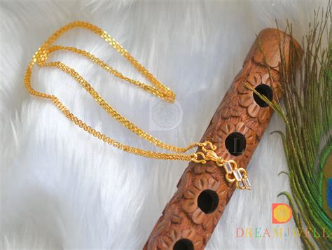 Gold tone white stone pendant with chain dj-37302 – dreamjwell