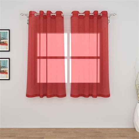 Buy Colour Connect Solid Sheer Window Polyester Curtain Pair - 110 x ...