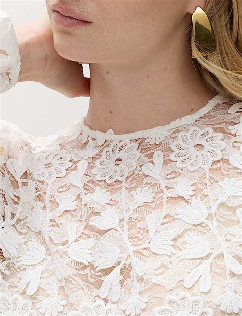 Buy Lace Embroidered Floral Top at Marks & Spencer