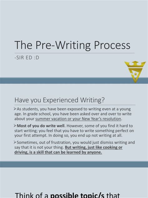 Pre Writing Phase of the Writing Process 的图像结果