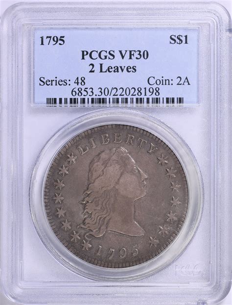 1795 Flowing Hair Silver Dollar 2 Leaves PCGS VF-30 (Item 1829003 ...