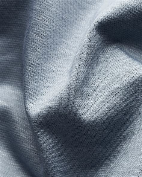 Blue Cotton-linen Polo Shirt – Short Sleeve - Eton