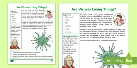 Fourth Grade Are Viruses Living Things? Fact File