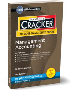 Taxmann's CRACKER for Management Accounting (Paper 12 | MA) – Covering ...