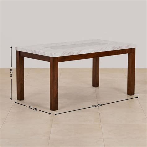 Buy (Refurbished) Harmony Sia Faux Marble 6-Seater Dining Table - Brown ...