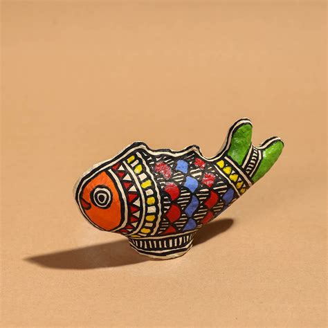 Fish - Madhubani Handpainted Paper Mache Home Decor Item