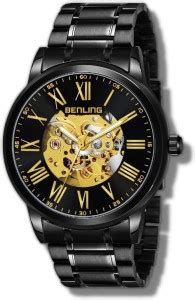 Benling 1025-BLK-BLK Analog Watch Automatic Mechanical Movement ...