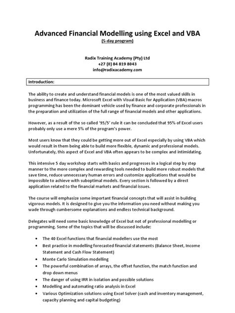 Financial Modeling VBA Class 的图像结果