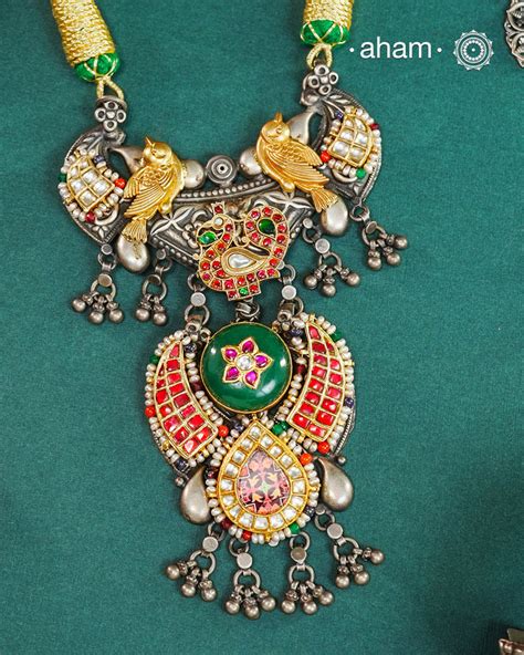 Noori Two Tone Silver Neckpiece – aham jewellery | handcrafted silver ...
