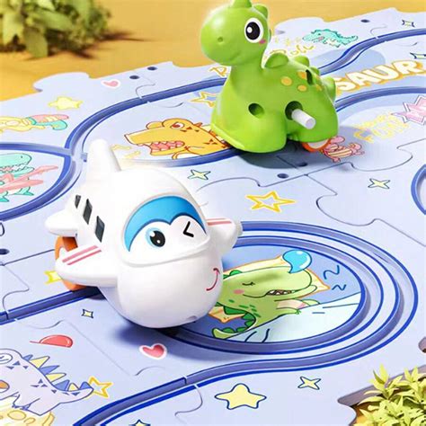 DIY Puzzle Small Car Toy Slide Track Assembling Scene Building Playset ...